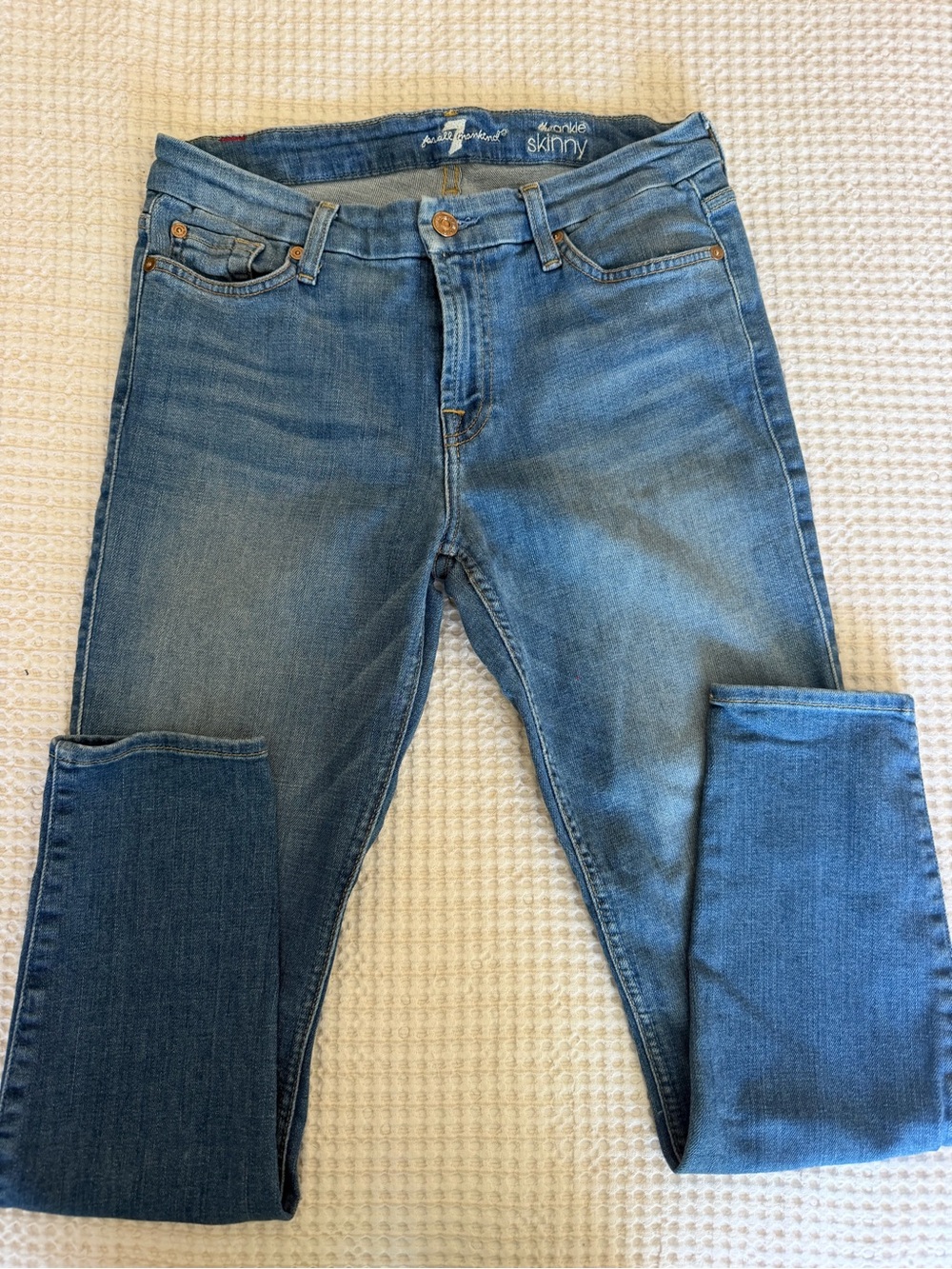 7 For All Mankind Light Blue The Ankle Skinny Jeans